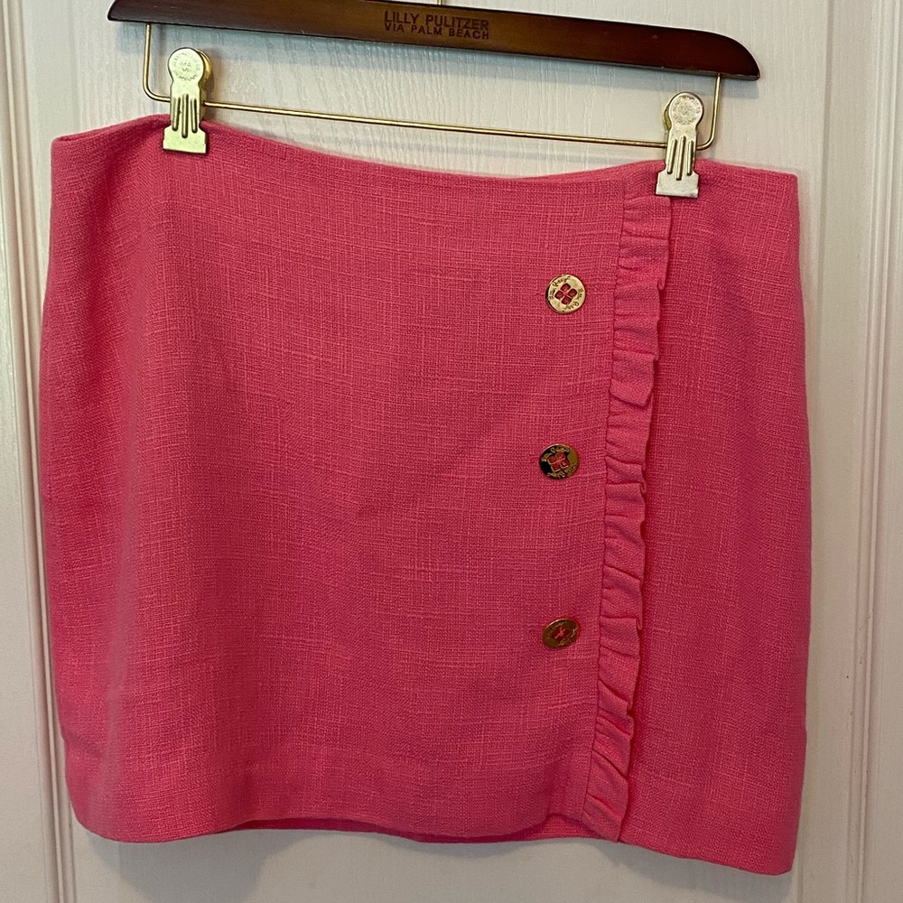 💗EUC Lilly Pulitzer Faux Wrap Button Skirt 6💗